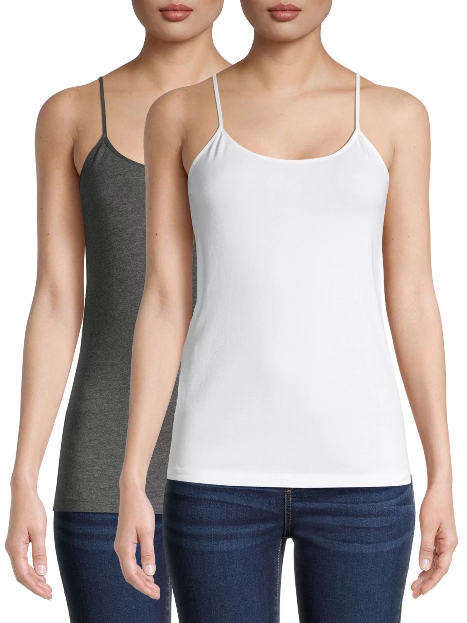 Time and Tru Women's Cami Tank Top, 3-Pack - Walmart.com | Walmart (US)