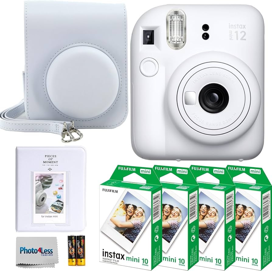 Fujifilm Instax Mini 12 Instant Film Camera (Clay White) + Fuji Instax Mini Film – 40 Sheets + ... | Amazon (US)
