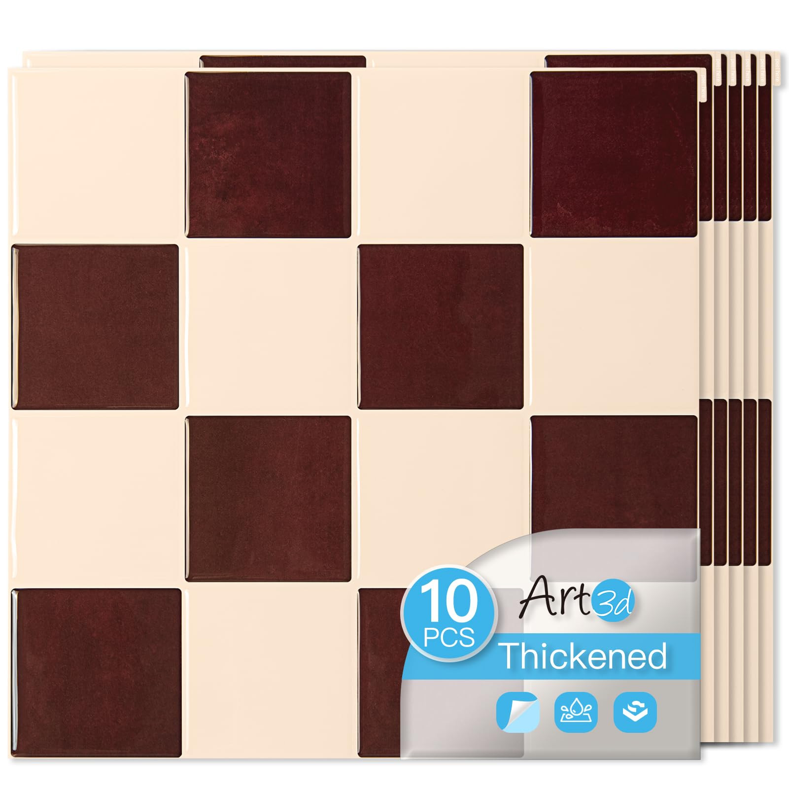 Art3d 10-Pack Heavy-Duty Peel and Stick Backsplash, 12x12 Inch Self-Adhesive Wall Tile Stick on K... | Amazon (US)