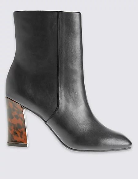 Tortoiseshell Heel Ankle Boots with Insolia® | Marks & Spencer (UK)