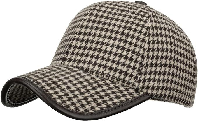 Unisex Retro Houndstooth Print Baseball Cap Casual Sun Protection Dad Hat Polo Style Trucker Hats... | Amazon (US)