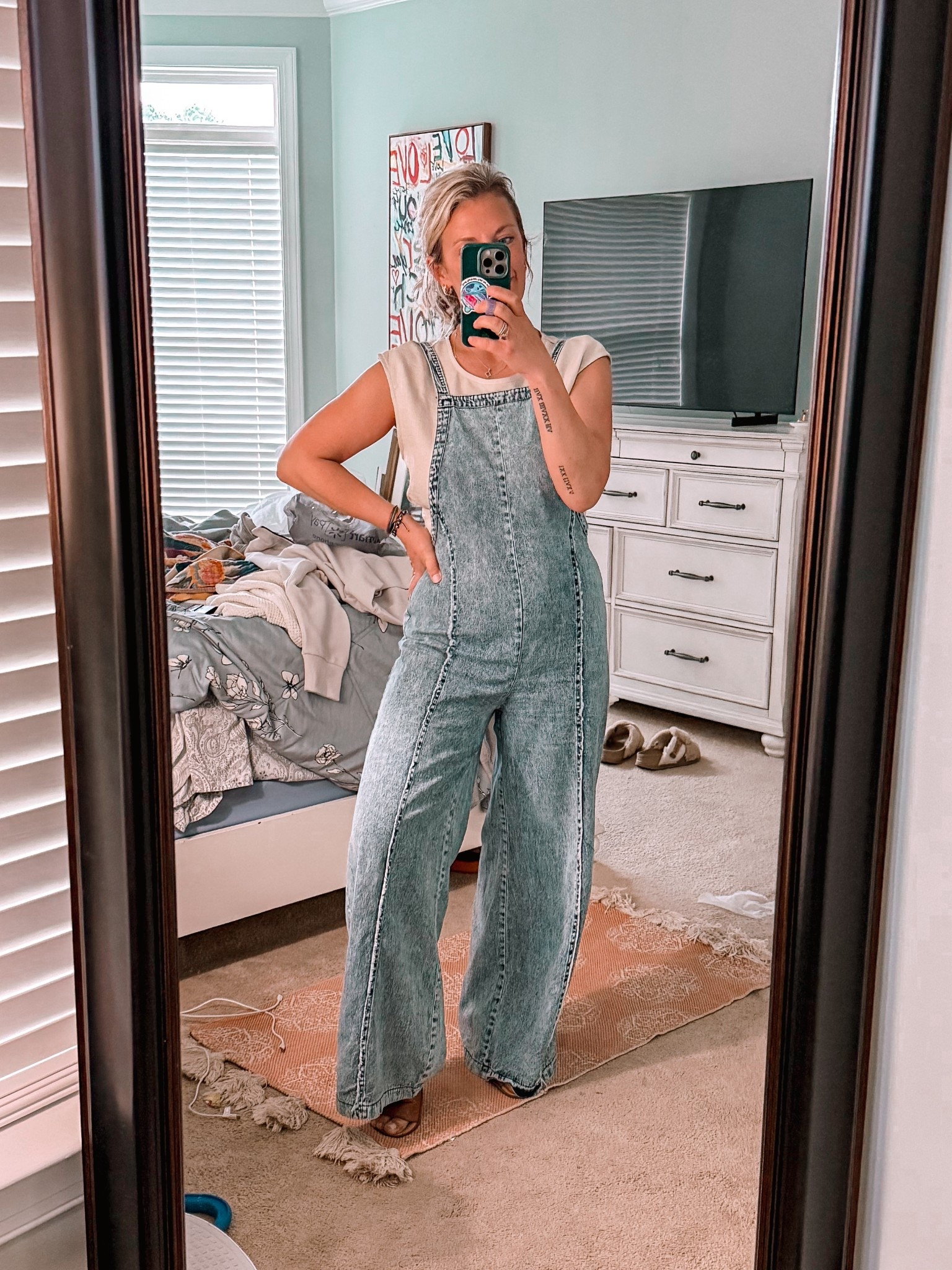 One of my finer moments. 

Denim overalls. Mom approved overalls. Flared denim overalls. Cute overalls. Linen top. Linen cropped top with bow in back. Flattering and Forty. #millennialoutfit #flatteringandforty 

#LTKOver40 #LTKStyleTip #LTKWorkwear