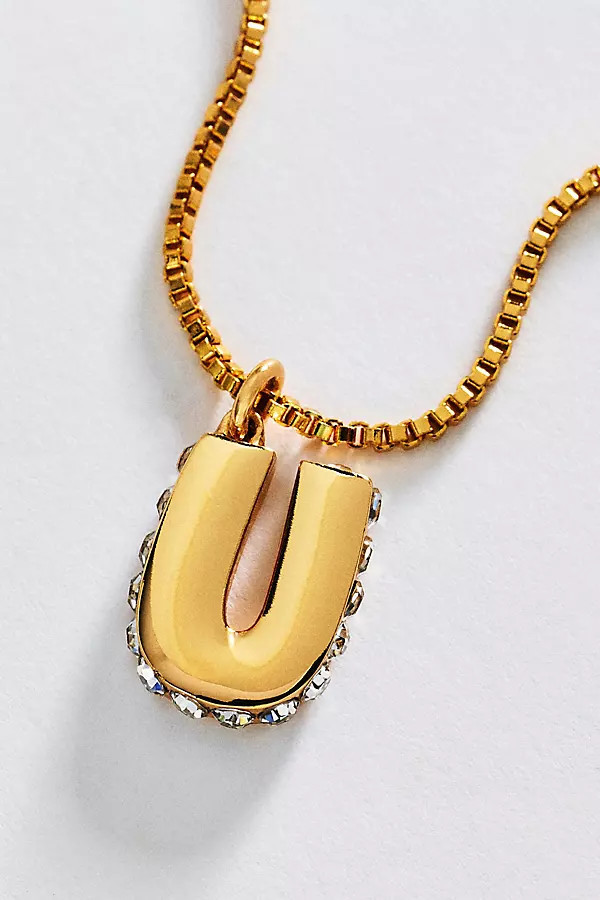 Crystal Initial Pendant Necklace | Anthropologie (US)