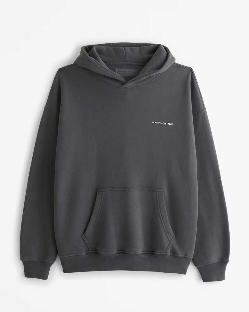 Abercrombie & Fitch Men's Micro-Logo Popover Hoodie in Dark Gray - Size XS | Abercrombie & Fitch (US)
