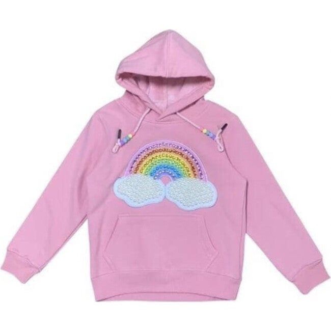 Happy Rainbow Candy Hoodie, Pink | Maisonette