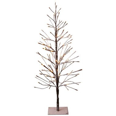 Flocked Brown LED Tree – 48" | Indigo (CA)