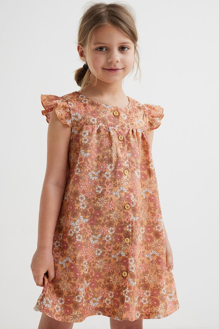 Flutter-sleeved Double-weave Dress | H&M (US + CA)