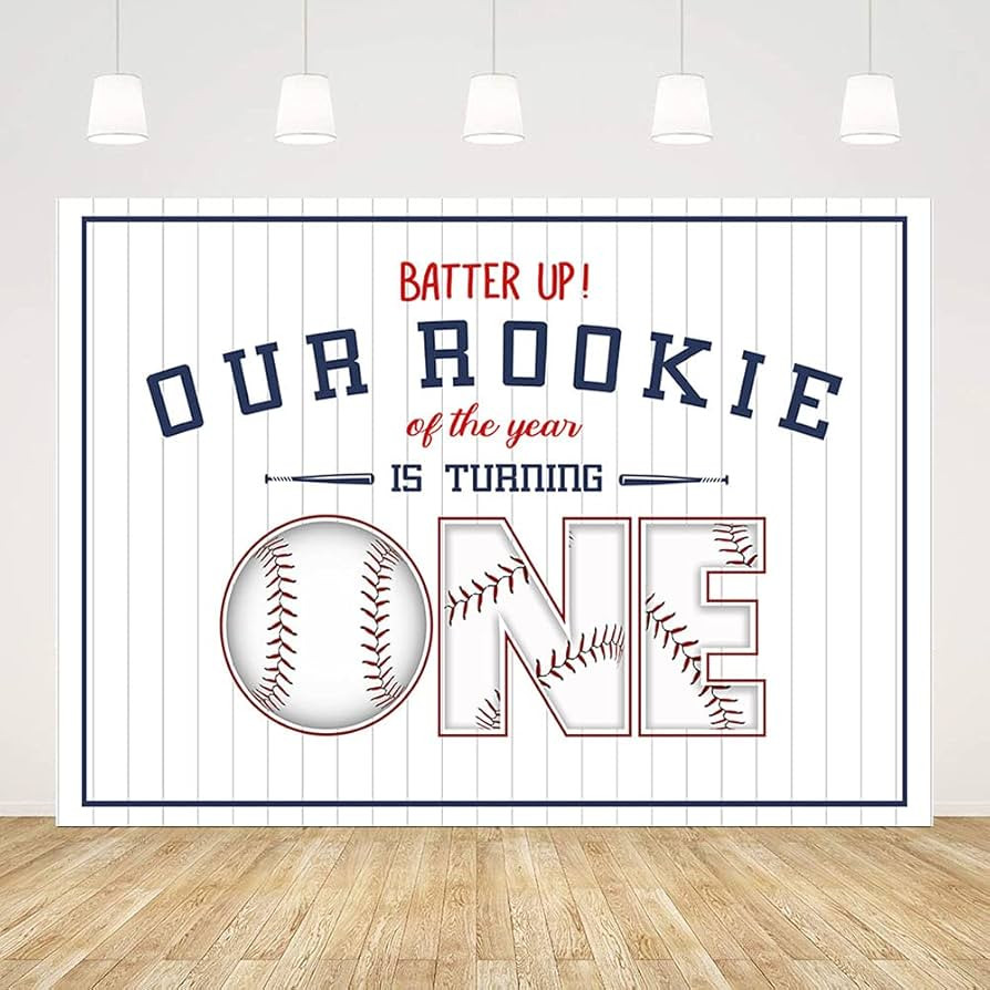 ABLIN 7x5ft Baseball 1st Birthday Background for Party Photography Decorations Boy Sports Ball Wh... | Amazon (US)