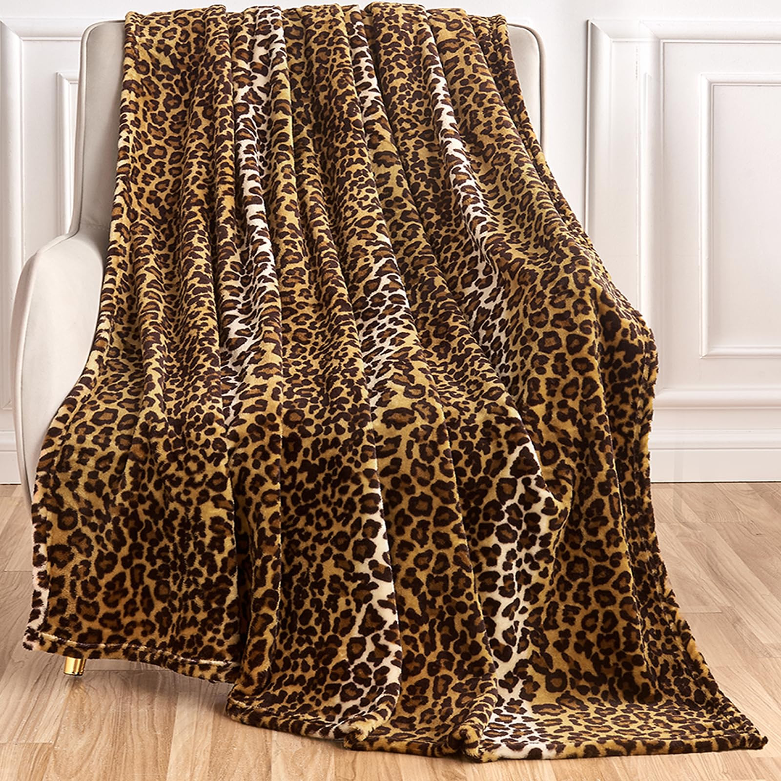 Edenleaf Leopard Print Blanket Fleece Throw for Bed Sofa Travel and Camping, Super Soft Cozy Fluf... | Amazon (CA)
