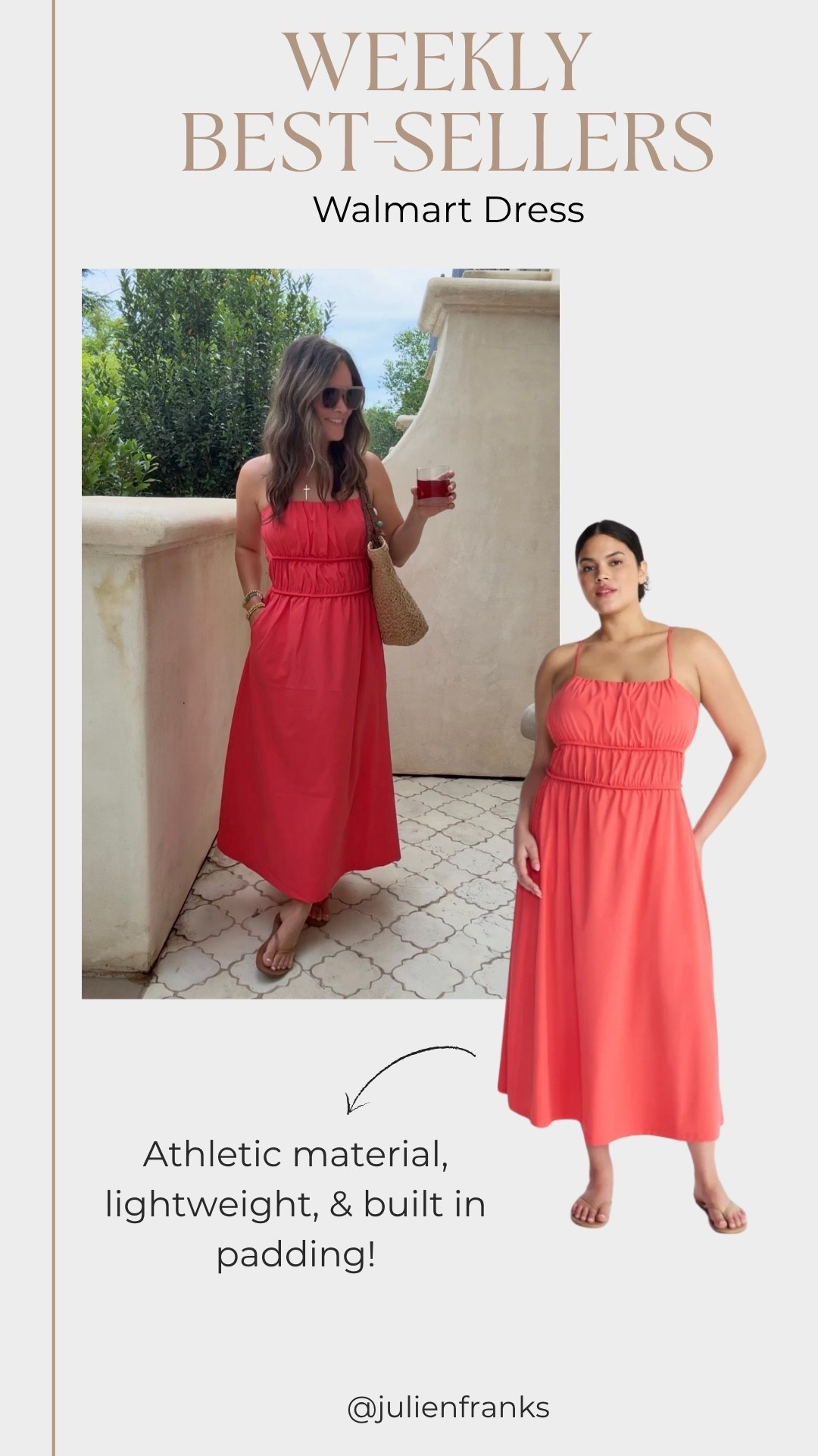 This Walmart dress comes in black, has the best athletic material, and a built-in bra. Perfect for hot summer days!

#LTKfitnessgoals #LTKootd #LTKdayinmylife