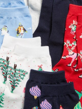 Novelty Quarter Crew Socks 6-Pack for Women | Old Navy (US)