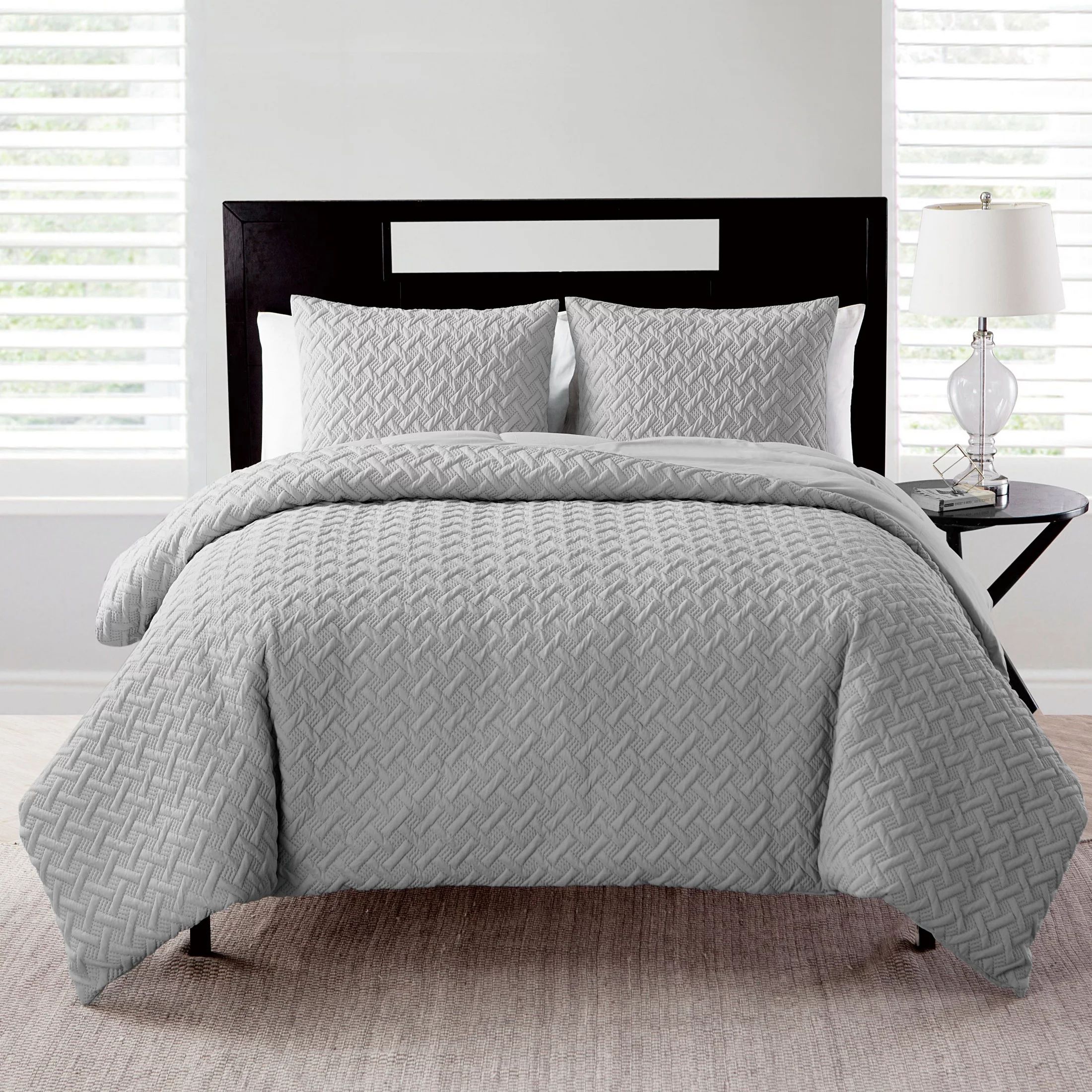 VCNY Home Nina II 3-Piece Grey Geometric Comforter Set, Full/Queen | Walmart (US)
