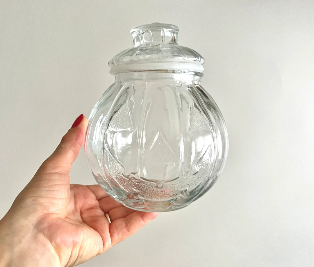 Vintage Libbey Glass Pumpkin Cookie Jar, Halloween Jack O Lantern Glass Lidded Candy Dish - Etsy | Etsy (US)