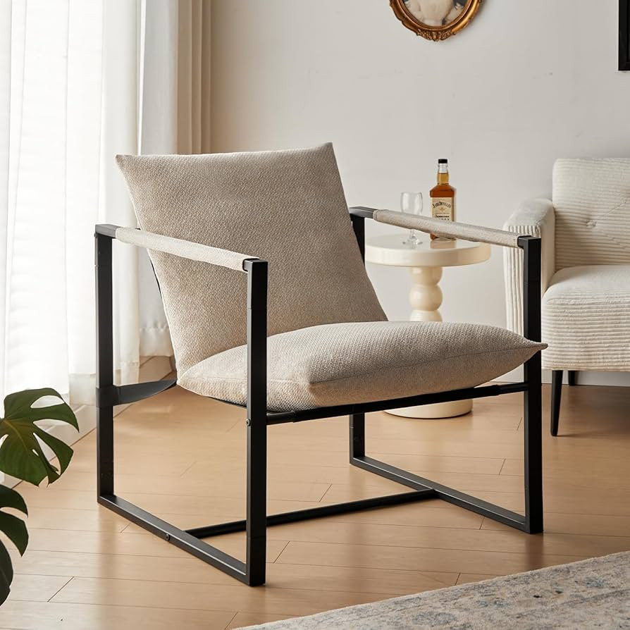 Wimarsbon Modern Accent Chair, Mid Century Sitting Chair with Sponge Cushion, Comfy and Sturdy Lo... | Amazon (US)