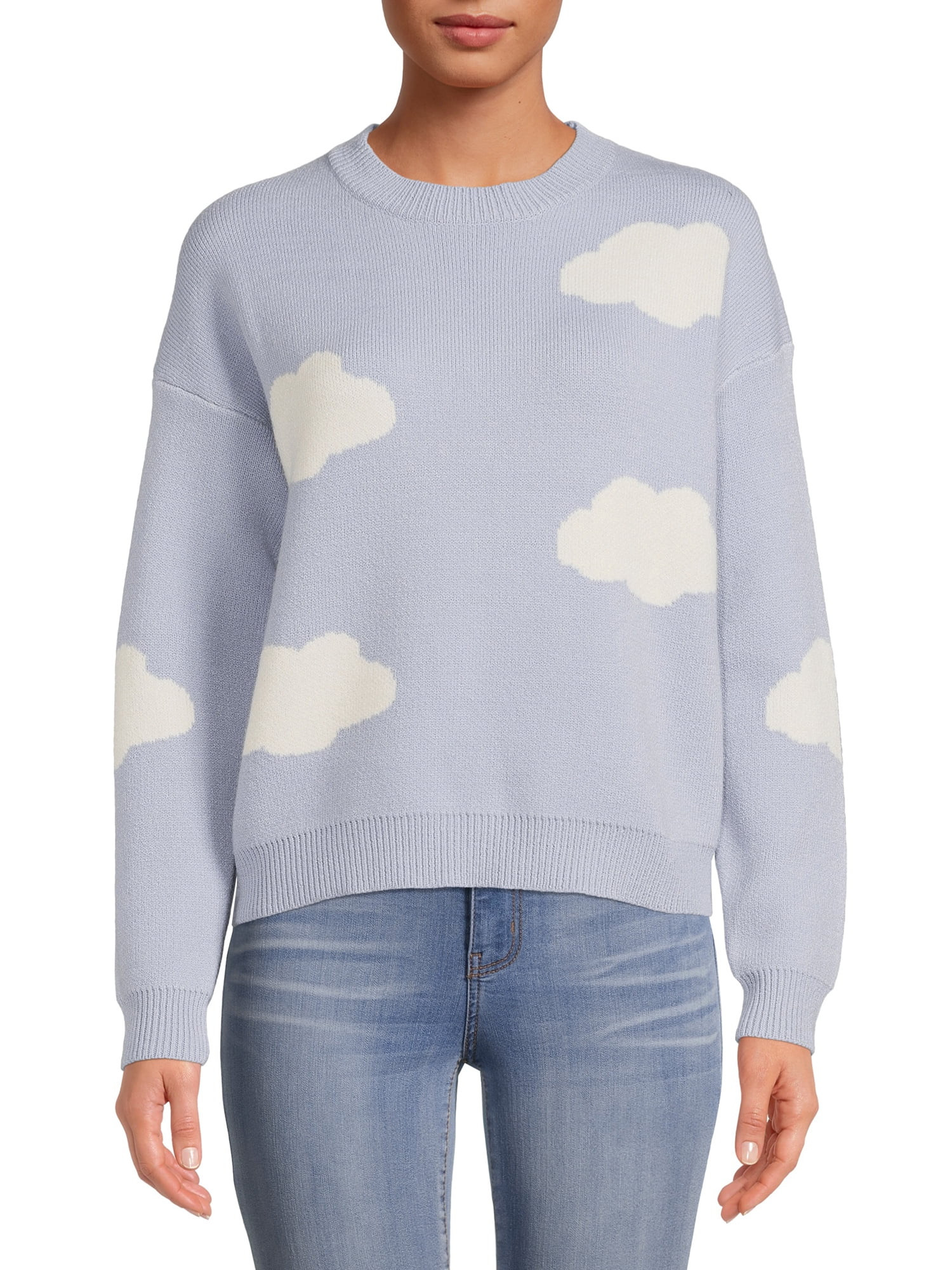 Dreamers by Debut Womens Print Pullover Long Sleeve Sweater - Walmart.com | Walmart (US)