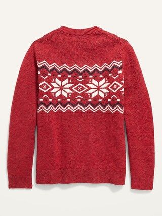 Gender-Neutral Fair Isle Crew-Neck Sweater for Kids | Old Navy (US)