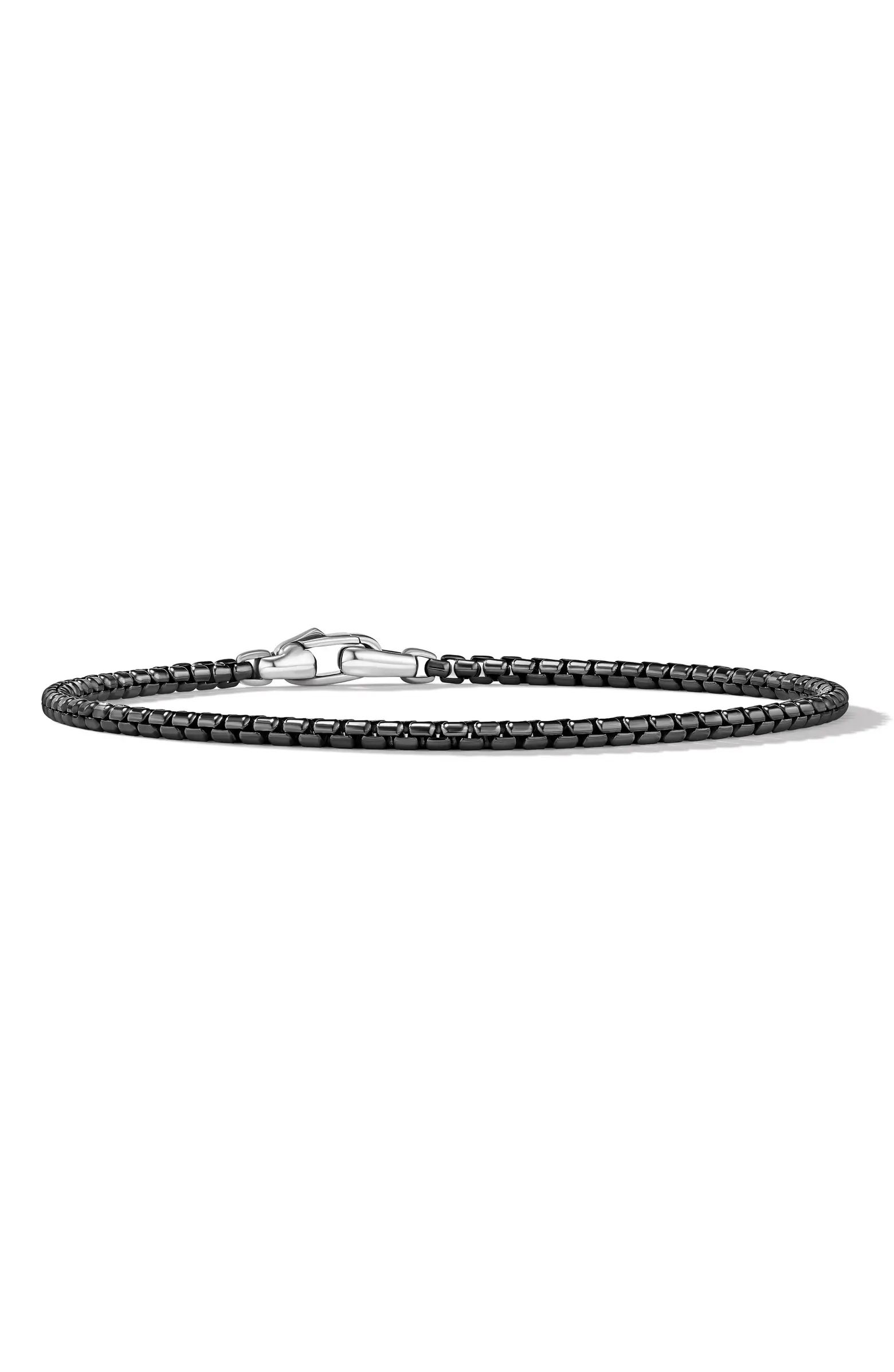Men's Box Chain Bracelet with Stainless Steel and Sterling Silver, 2.7mm | Nordstrom