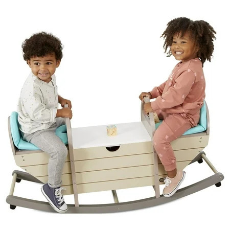 Little Tikes Child Stylish Teeter Totter Storage Bench, Wooden Multicolor | Walmart (US)
