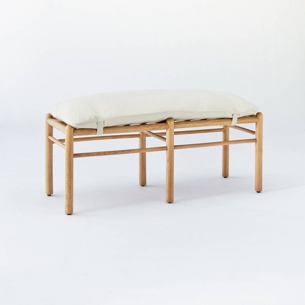 Emery Wood and Upholstered Bench with Straps NaturaL, Target Home Sale, Target Furniture Sale, Bench | Target