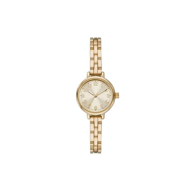 Time and Tru Ladies' Watch with Gold Tone Case and Bracelet and Gold Easy Read Dial | Walmart (US)