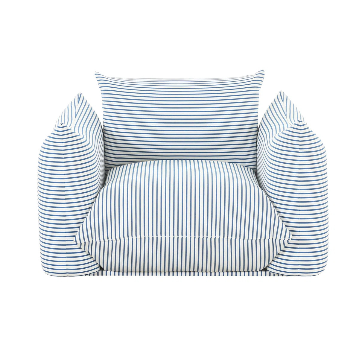 Saint Tropez Pearl and Striped Stuffed Outdoor Armchair | Wayfair North America