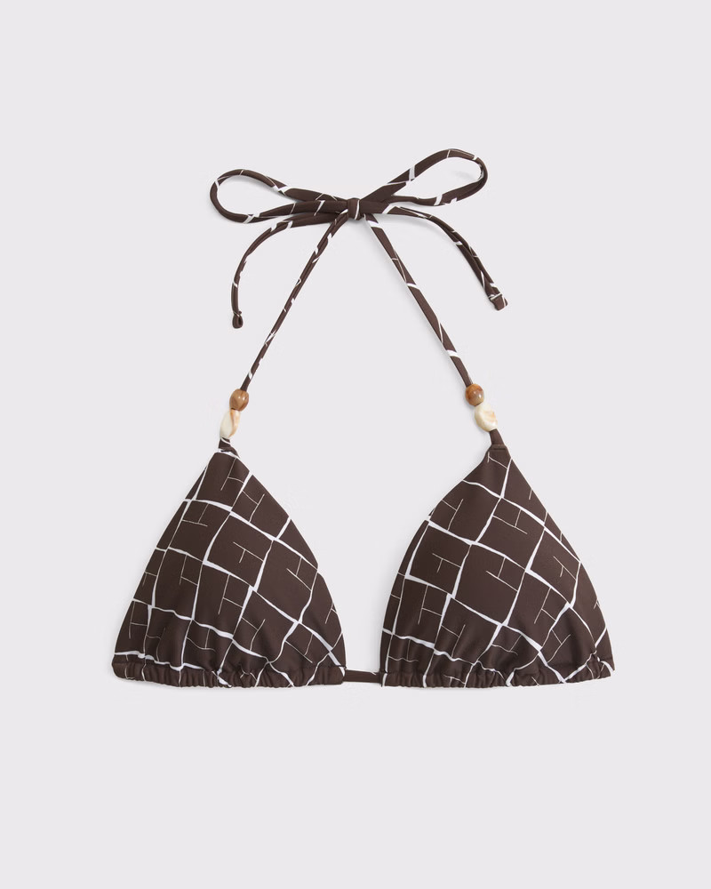 Beaded Halter String Triangle Bikini Top | Abercrombie & Fitch (US)