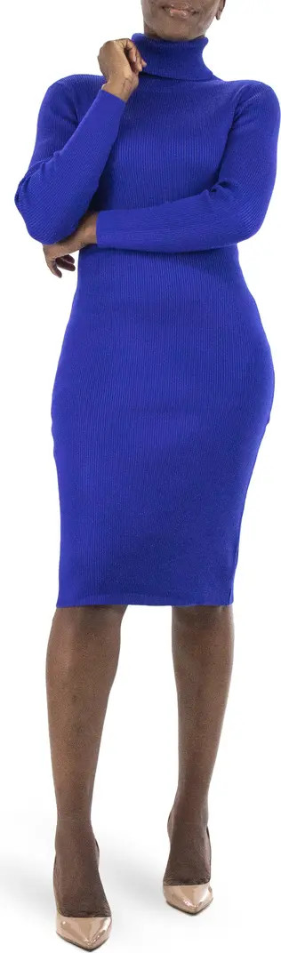 Nina Leonard Turtleneck Ribbed Midi Sweater Dress | Nordstromrack | Nordstrom Rack