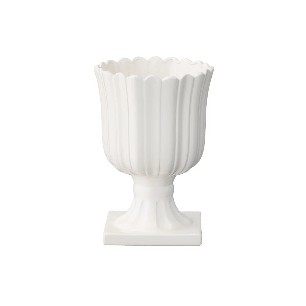 Ceramic Urn Vase Sm Coated Finish Gloss White | Wayfair North America