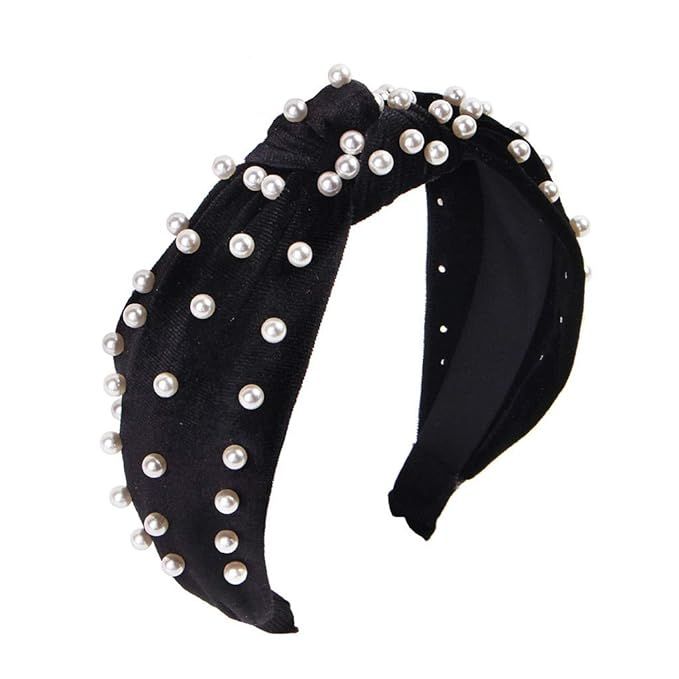 Amazon.com : Headbands for Women Pearl Headbands - 1PCS Twisted Faux Pearl Velvet Headband Elegan... | Amazon (US)