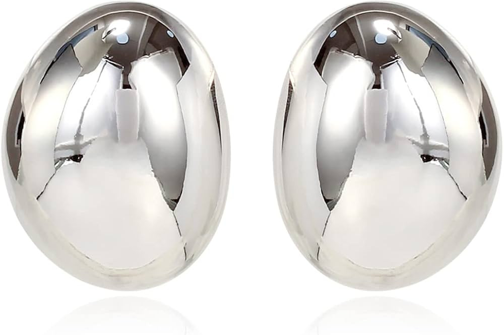 KELMALL Chunky Gold Hoop Statement Earrings for Women, Thick 18K Gold Plated Open Hoop Lightweigh... | Amazon (US)