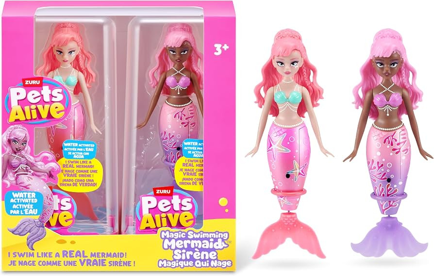 Pets Alive Magic Swimming Mermaid 2 Pack (Sea Star & Coral) by ZURU \u2013 Robotic Mermaid Doll f... | Amazon (US)