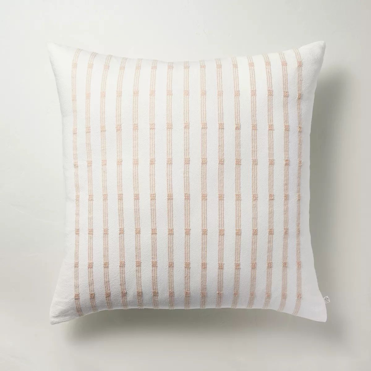 24"x24" Textured Rail Stripe Square Throw Pillow Sage Cream/Tan - Hearth & Hand™ with Magnolia | Target