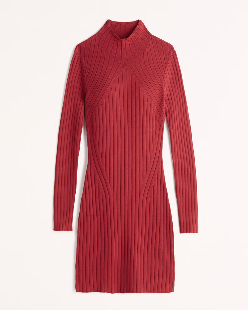 Women's Long-Sleeve Mockneck Mini Sweater Dress | Women's Dresses & Jumpsuits | Abercrombie.com | Abercrombie & Fitch (US)
