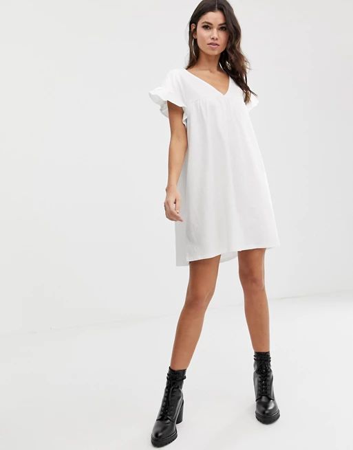 ASOS DESIGN mini reversible cotton slub smock dress | ASOS US