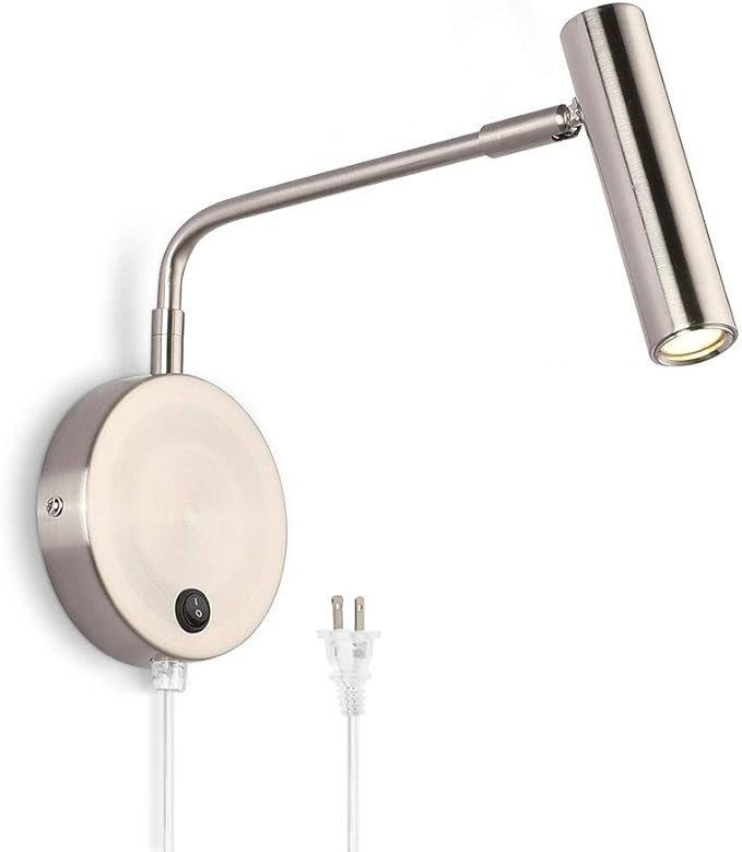 Joossnwell Wall Mounted Lamp, Sconce Light with Plug in Cords Wall Reading Light with Switch for ... | Amazon (US)