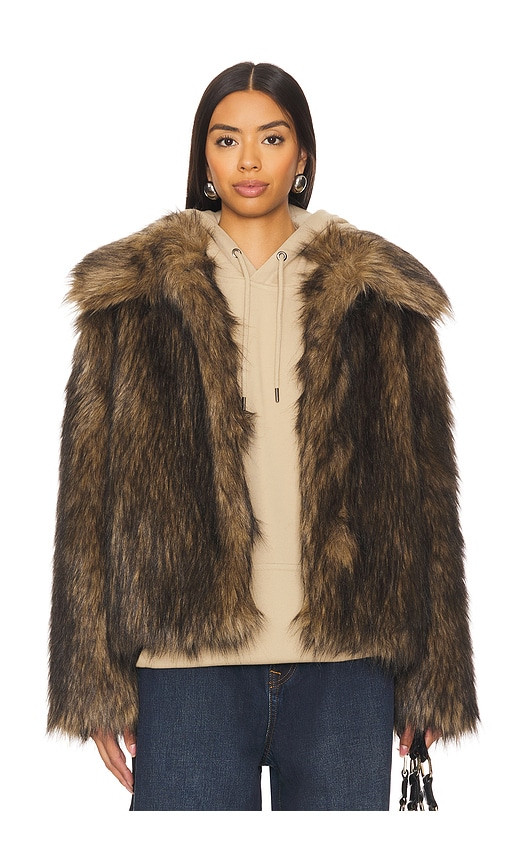 superdown Kennedy Faux Fur Coat in Brown. - size M | Revolve Clothing (Global)