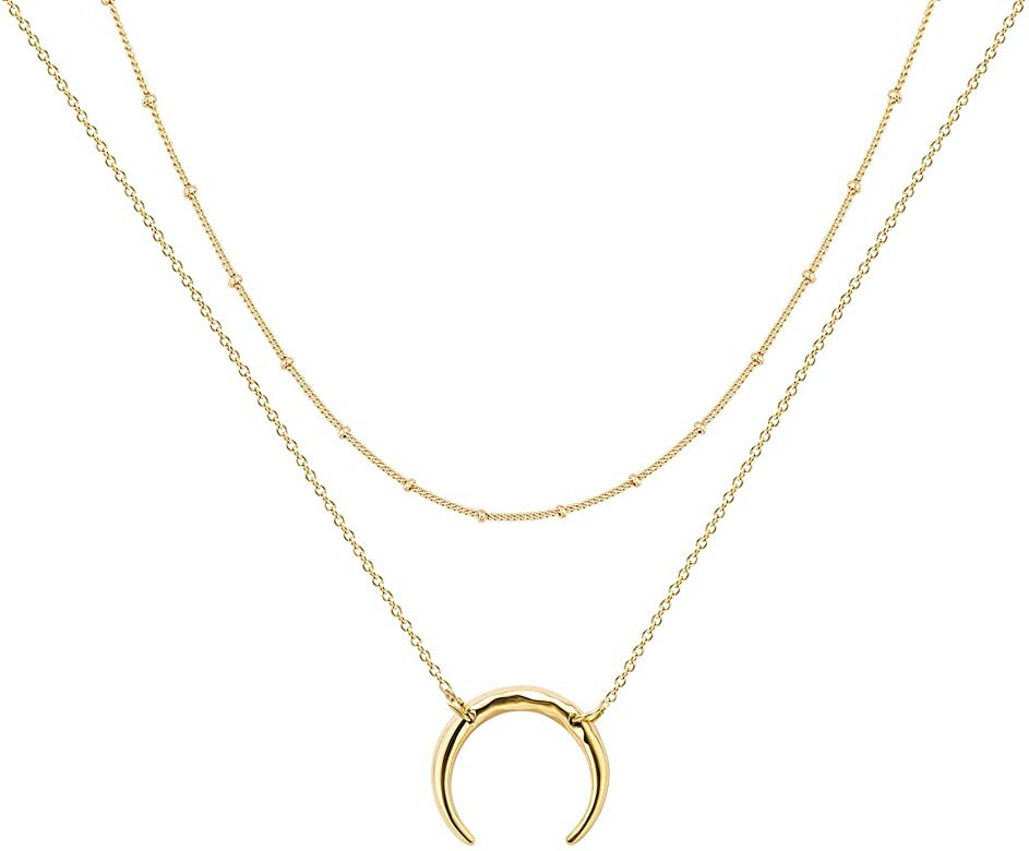 Ava Riley Layered Necklace Dainty Disc Chokers Necklace 14K Real Gold Plated Layering Necklaces J... | Amazon (US)