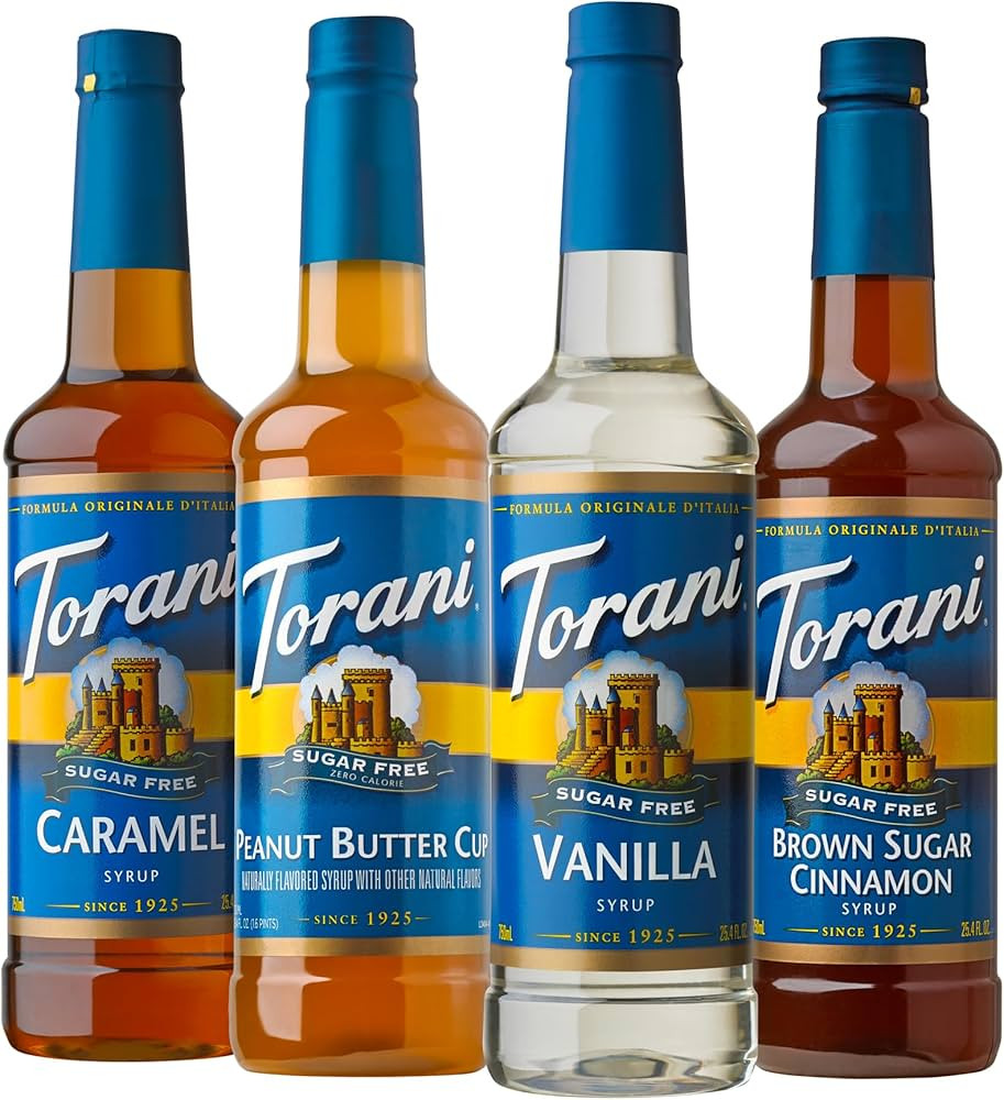 Torani Syrup Variety Packs, Sugar Free Coffee Favorites, 25.4 fl oz Bottle (Pack of 4) | Amazon (US)