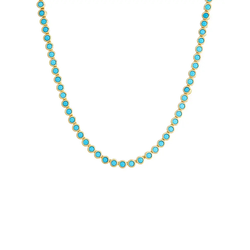 BY ADINA EDEN Turquoise CZ Bezel Tennis Necklace (Women) | Nordstrom | Nordstrom