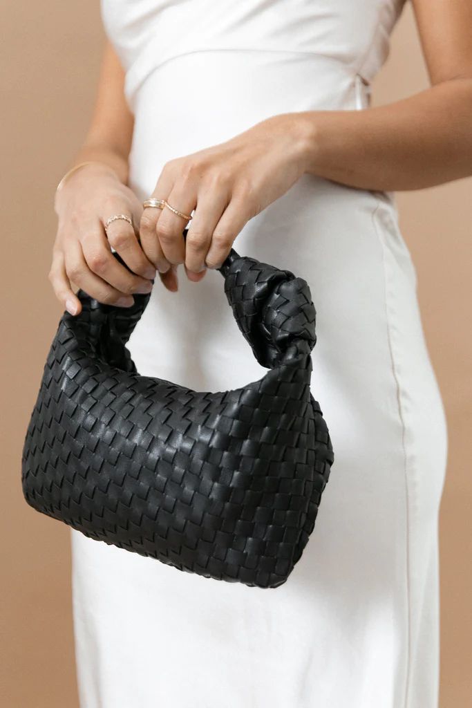 Alma Woven Shoulder Bag - Black | Petal & Pup (US)