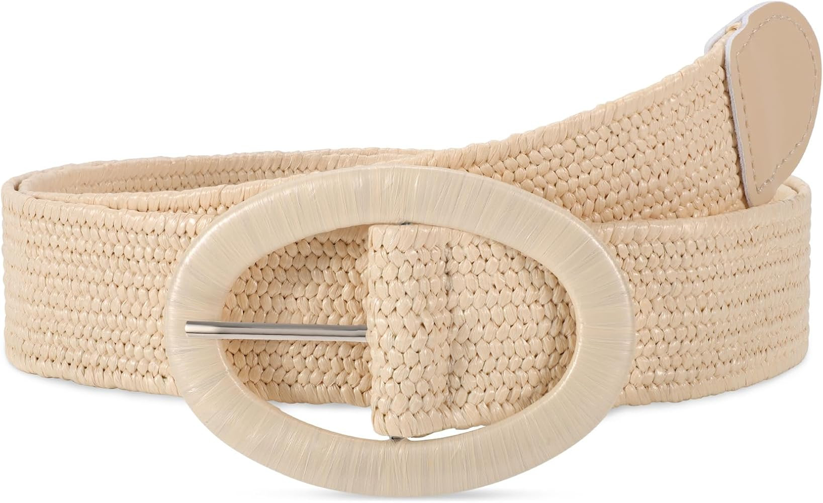 XZQTIVE Straw Woven Elastic Braided Waist Belt for Women Stretch Summer Boho Raffia Dresses Belt ... | Amazon (US)