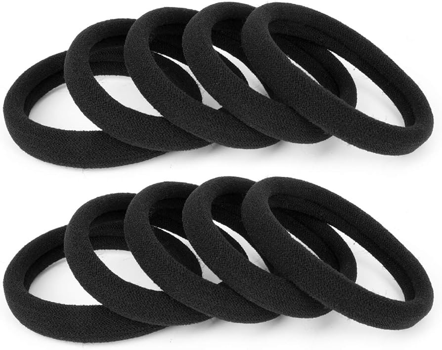 100PCS Large Cotton Seamless Ponytail Holders - Hair Elastics for Thick, Heavy and Curly Hair (2 ... | Amazon (US)