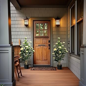 2Pack Artificial Camellia Tree 3FT, Yellow Faux Camellia Plant Fake Potted Camellia Flower Tree P... | Amazon (US)