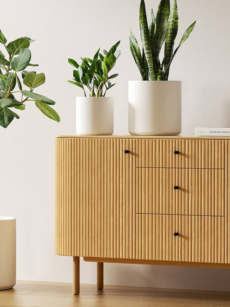 LE TAUCI Ceramic Plant Pots Indoor, 10 Inch 8 Inch 6 Inch Planters for Indoor Plants, Mid-Century... | Amazon (US)