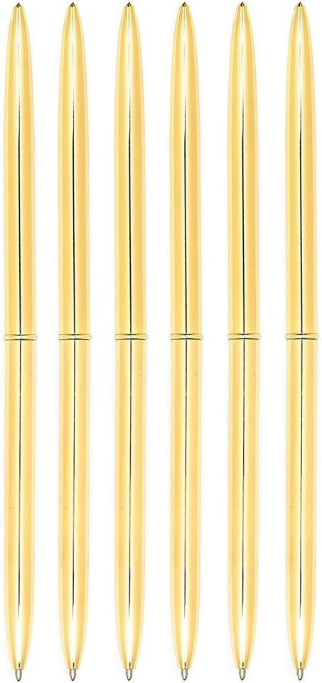 NUOLUX 6Pcs Metal Ballpoint Pen Heads Rotation Black Ink Pen for School and Office Supplies (Gold... | Amazon (CA)