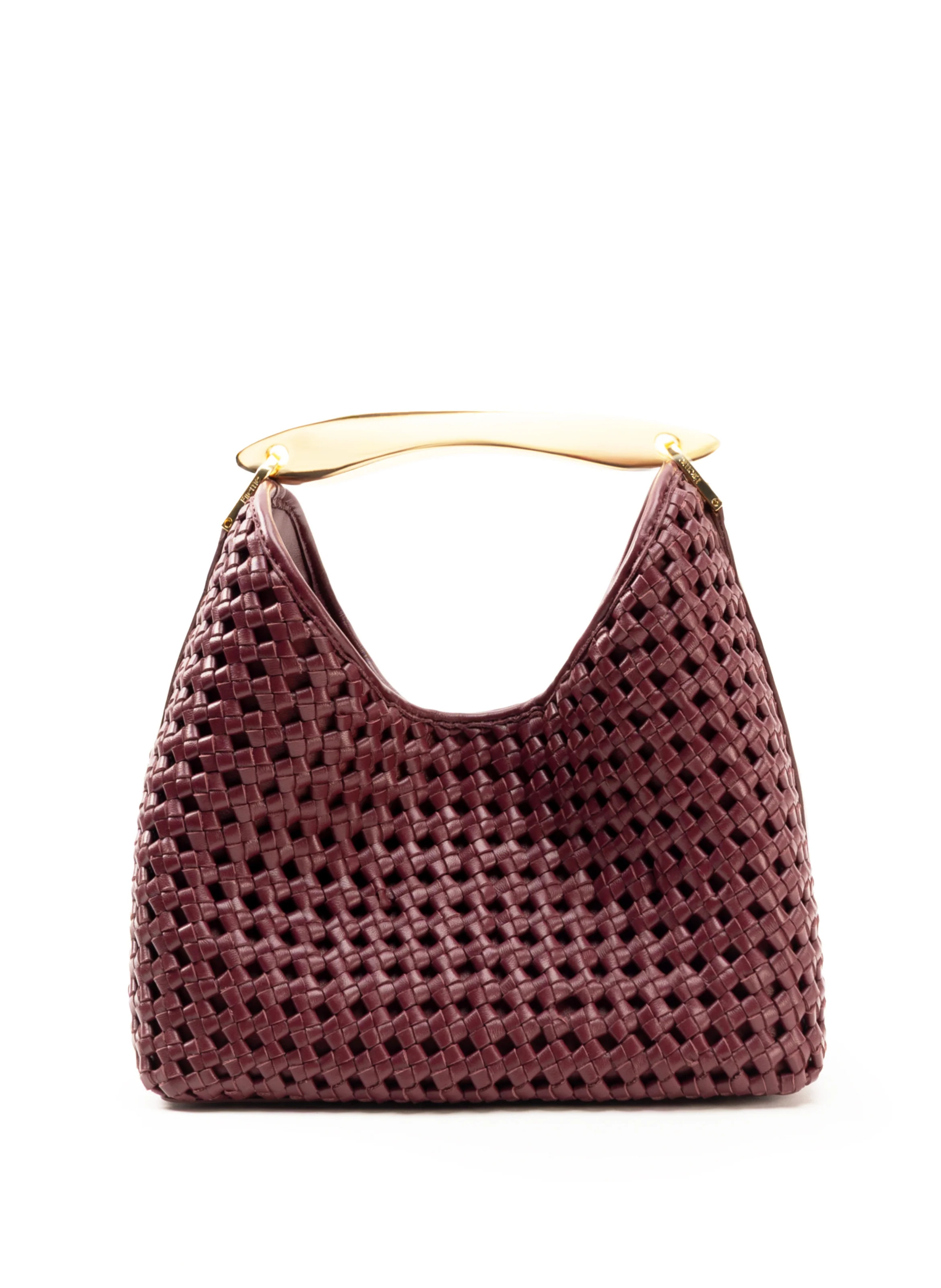 Boomerang Woven Leather Burgundy - Summer Woven Bag - Elleme | Elleme