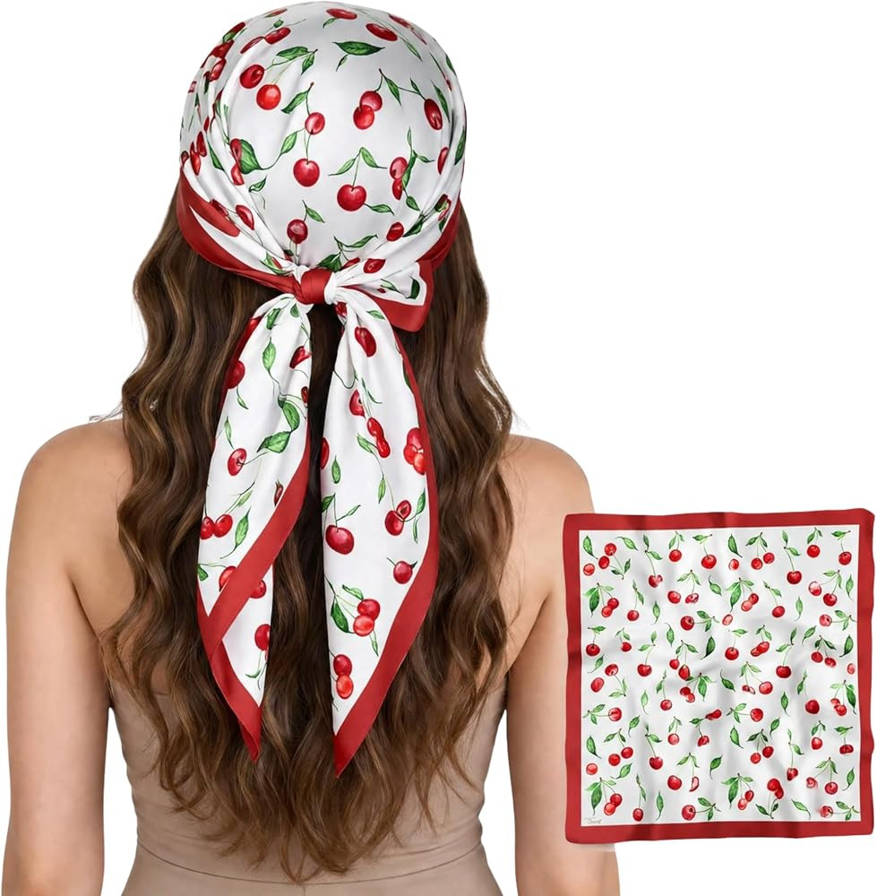 Womens Satin Head Scarf Square | Silk Like Silky Polyester Hair Bandana Wrap Neck Scarf Lightweig... | Amazon (US)