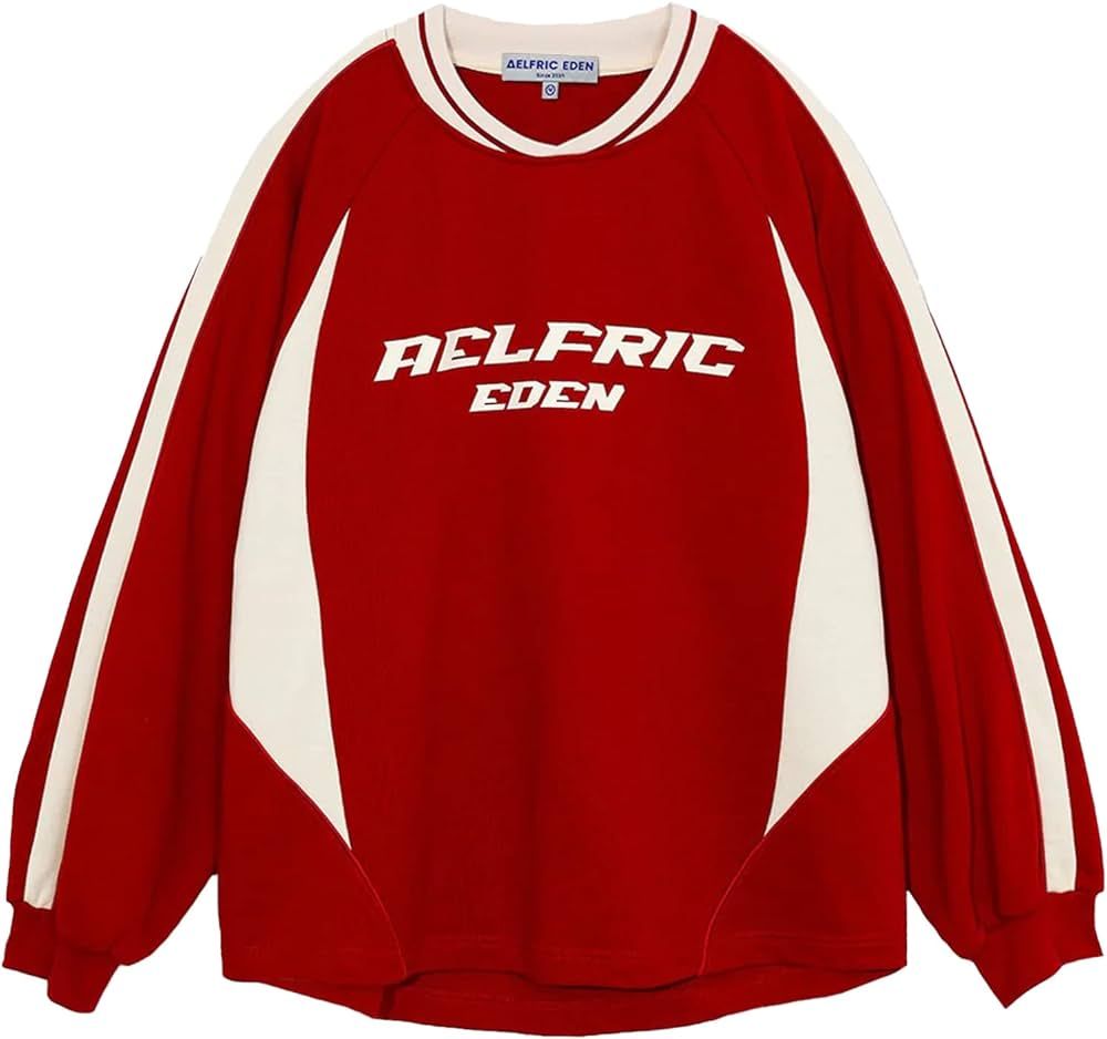 Aelfric Eden Oversized Crewneck Sweatshirts for Men Vintage Graphic Pullover Loose Fit Streetwear... | Amazon (US)