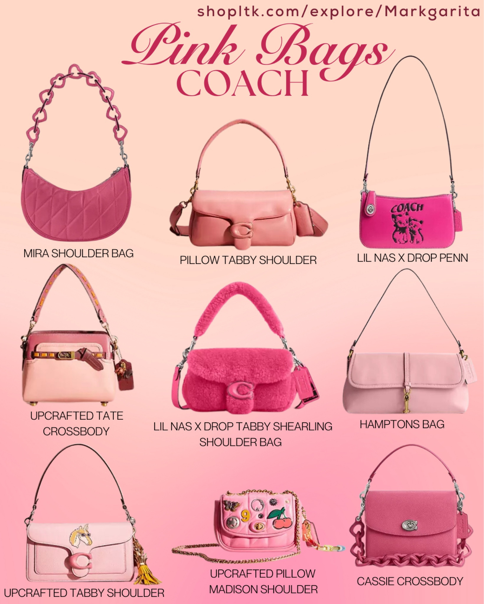If you’re looking for a pink bag, here are sooo many cute COACH ones! I want them all 😍💖

#LTKitbag #LTKstyletip #LTKGiftGuide