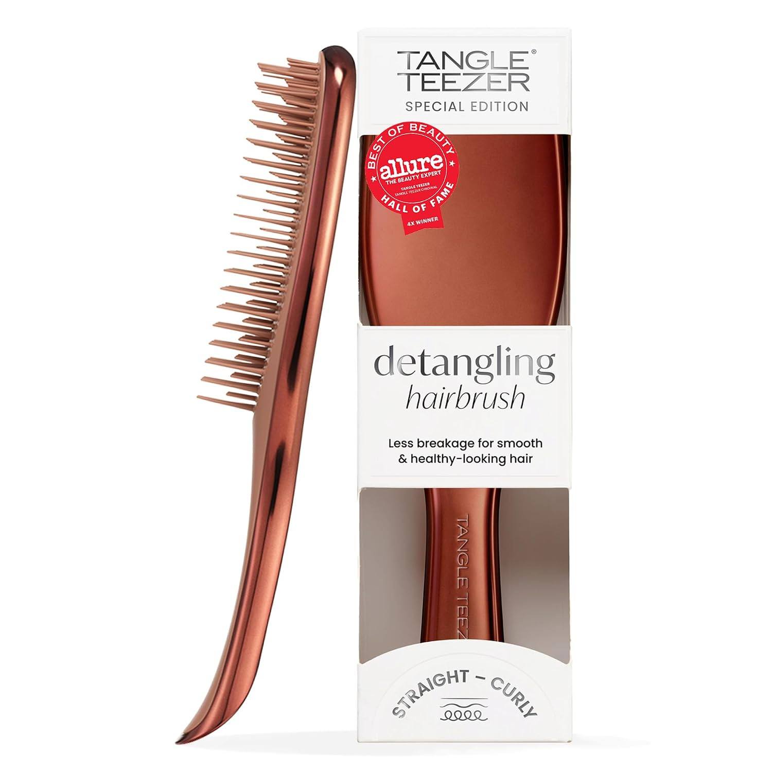 Tangle Teezer Chrome Ultimate Detangler Brush, Straight to Curly, Bronze | Amazon (US)